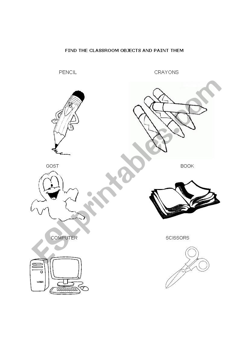 Classroom Vocabulary worksheet