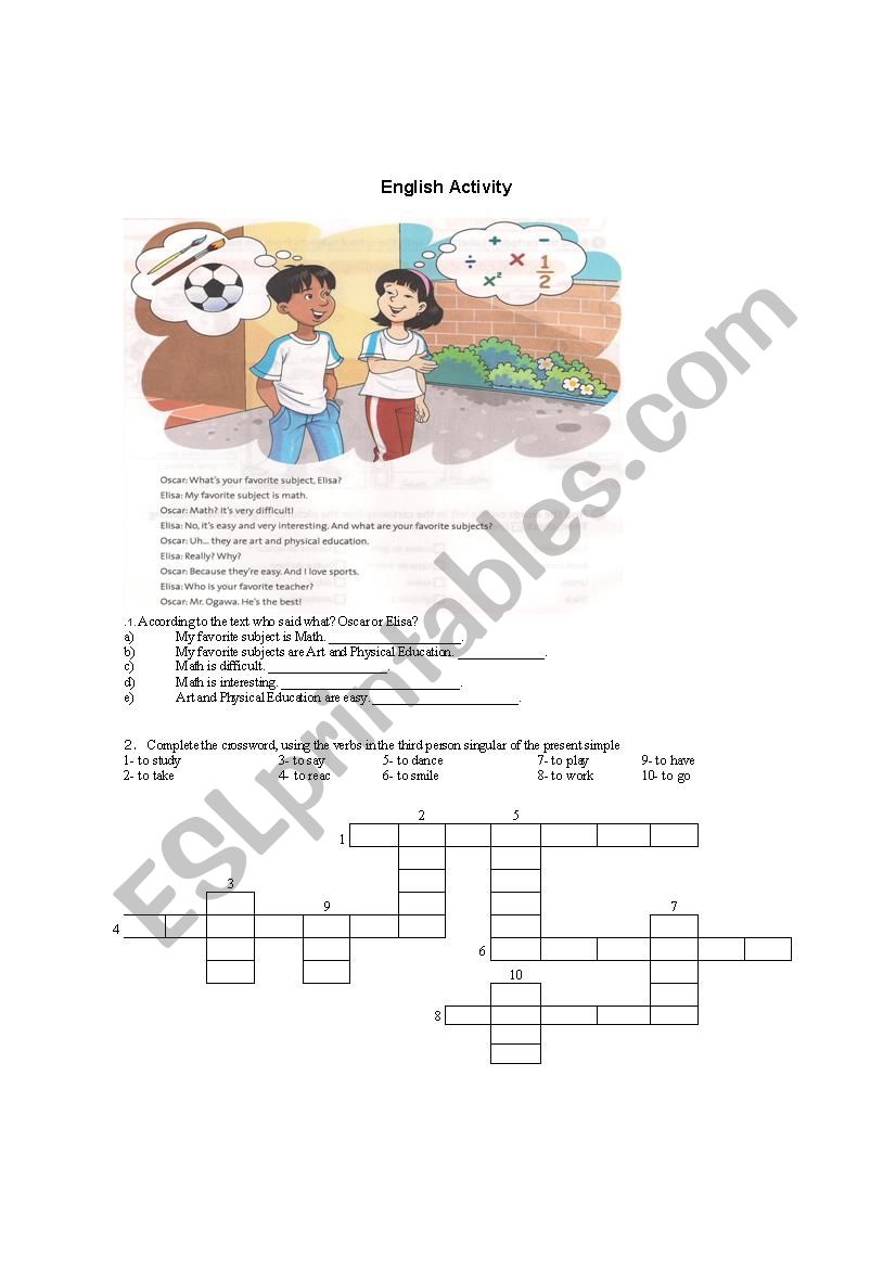  Text and exercices about Simple Present  