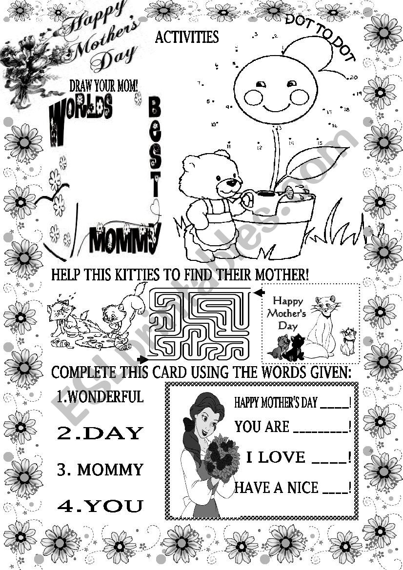 MOTHERS DAY ACTIVITIES 5 worksheet