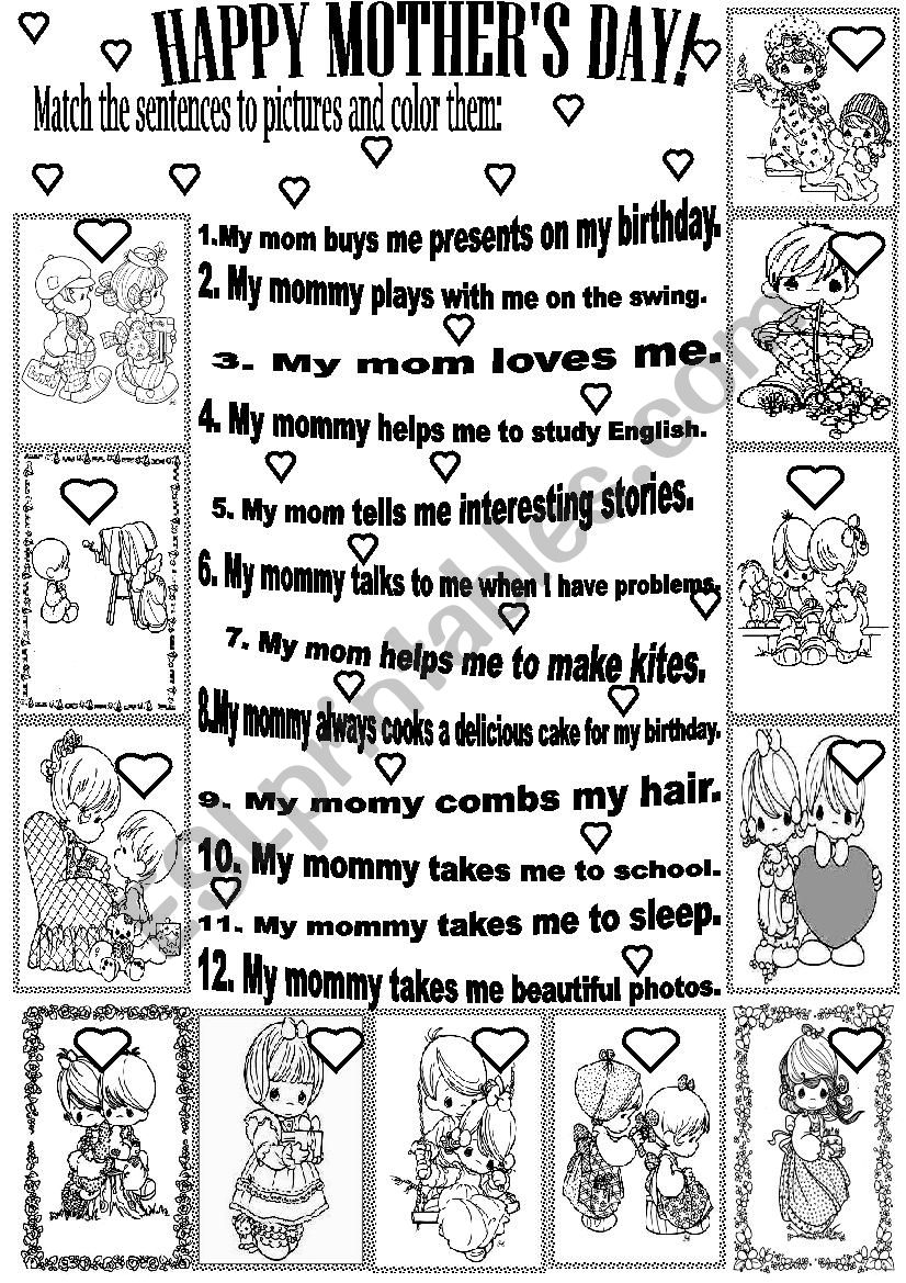 Printable Mothers Day Worksheet