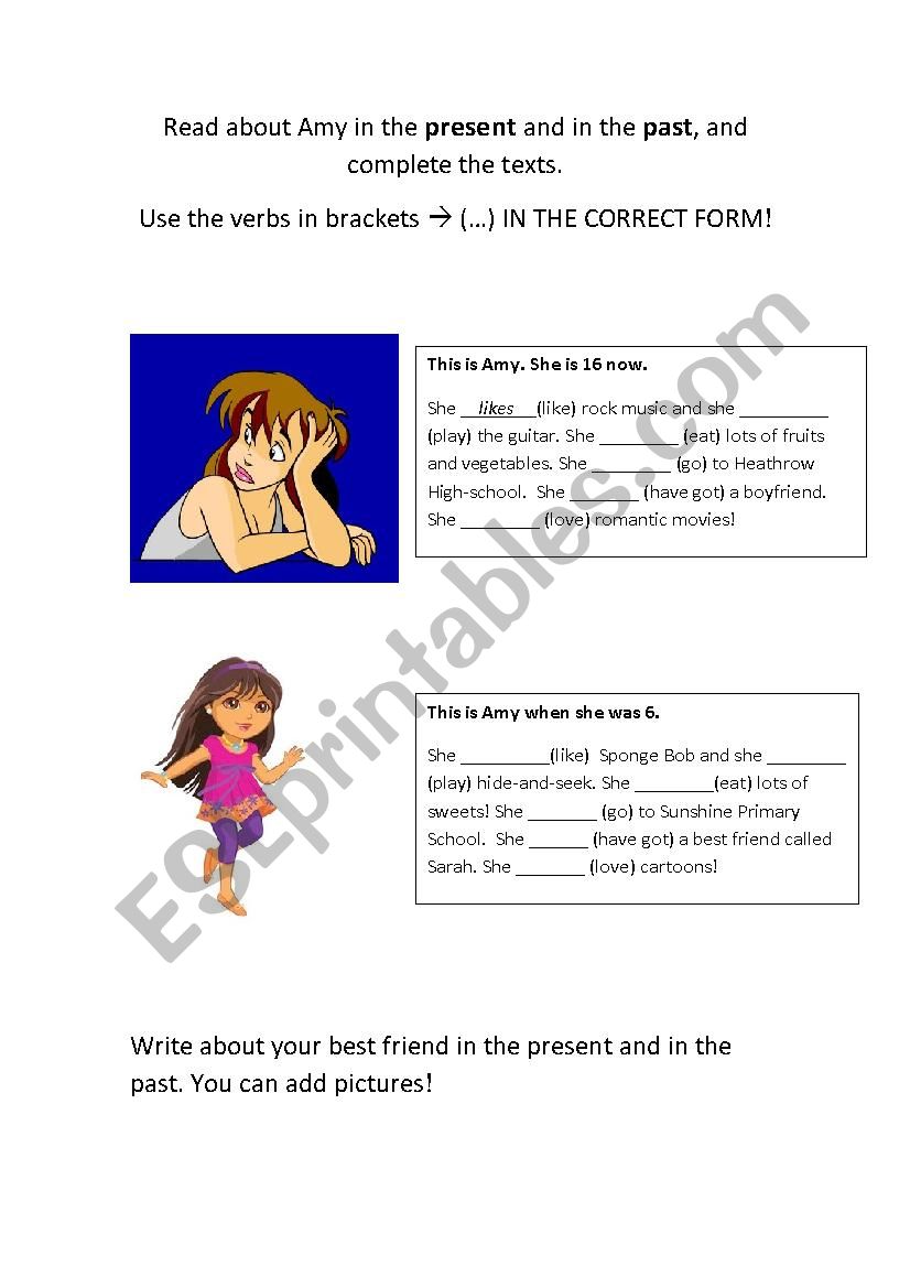 3rd person singluar, Simple Present & Simple Past