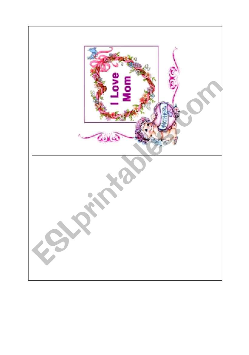 mothers day card worksheet