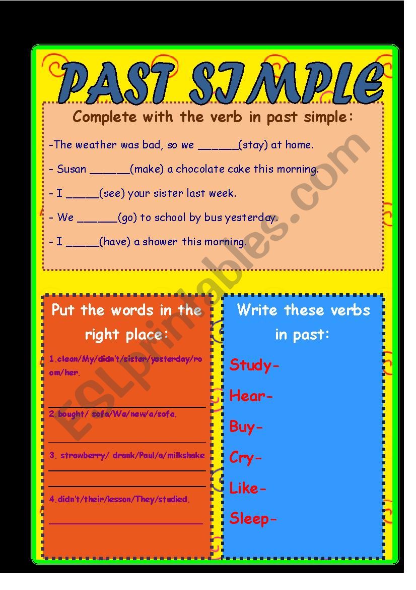 PAST SIMPLE worksheet