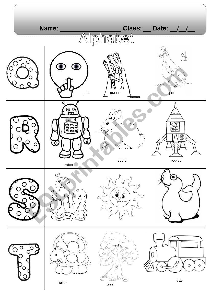 alphabet qrst worksheet