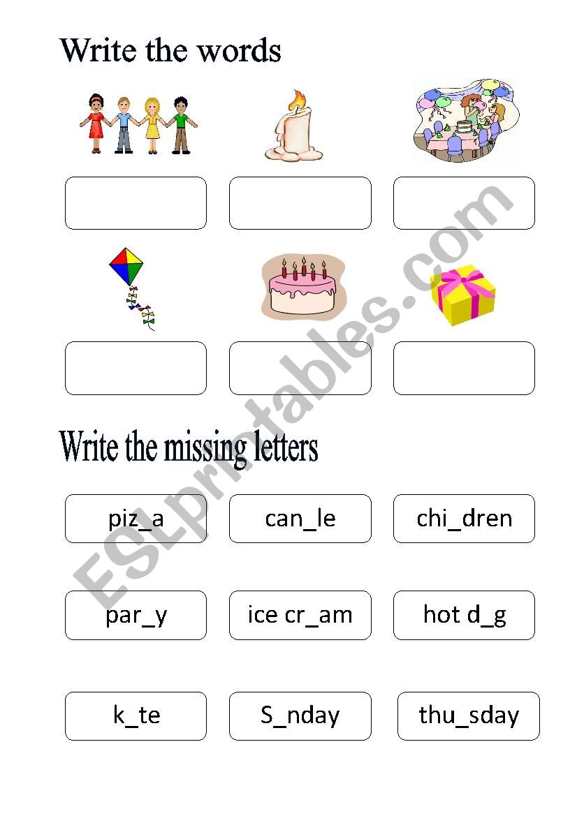 my birthday worksheet