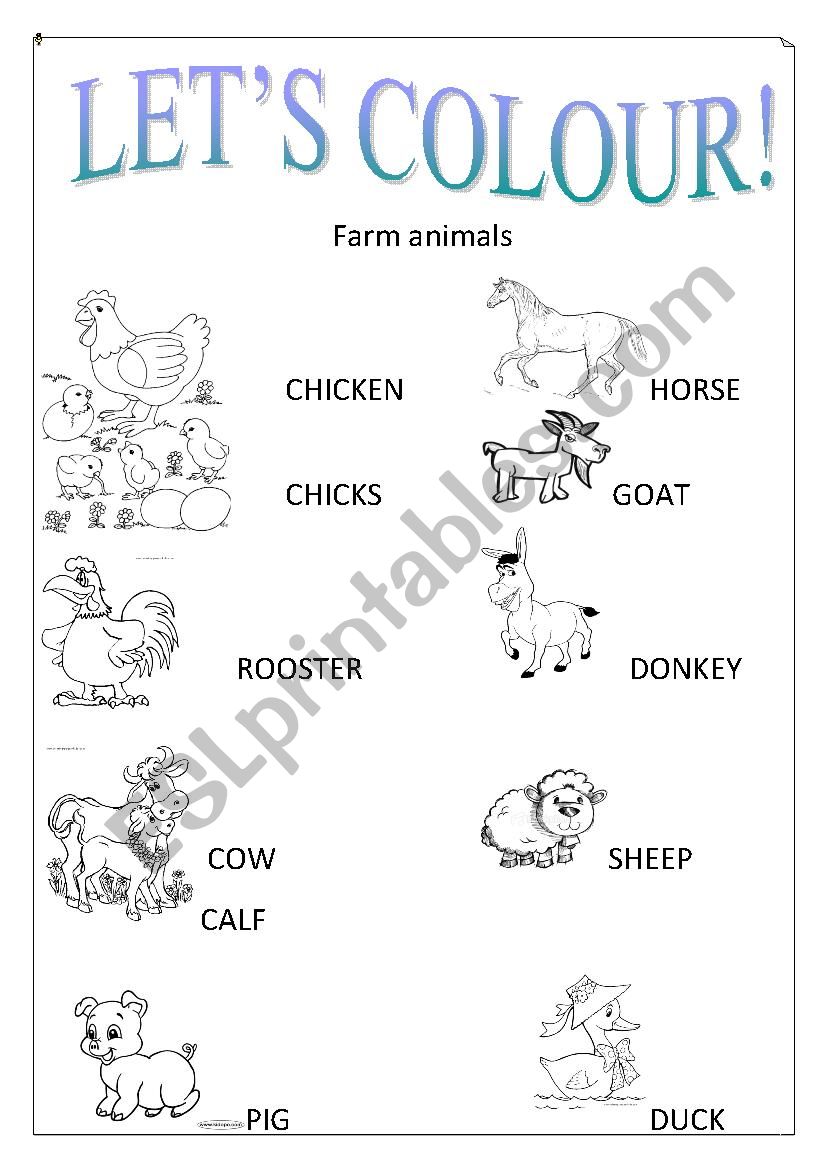 FARM ANIMALS worksheet