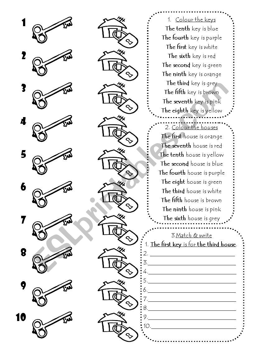 ordinal numbers worksheet