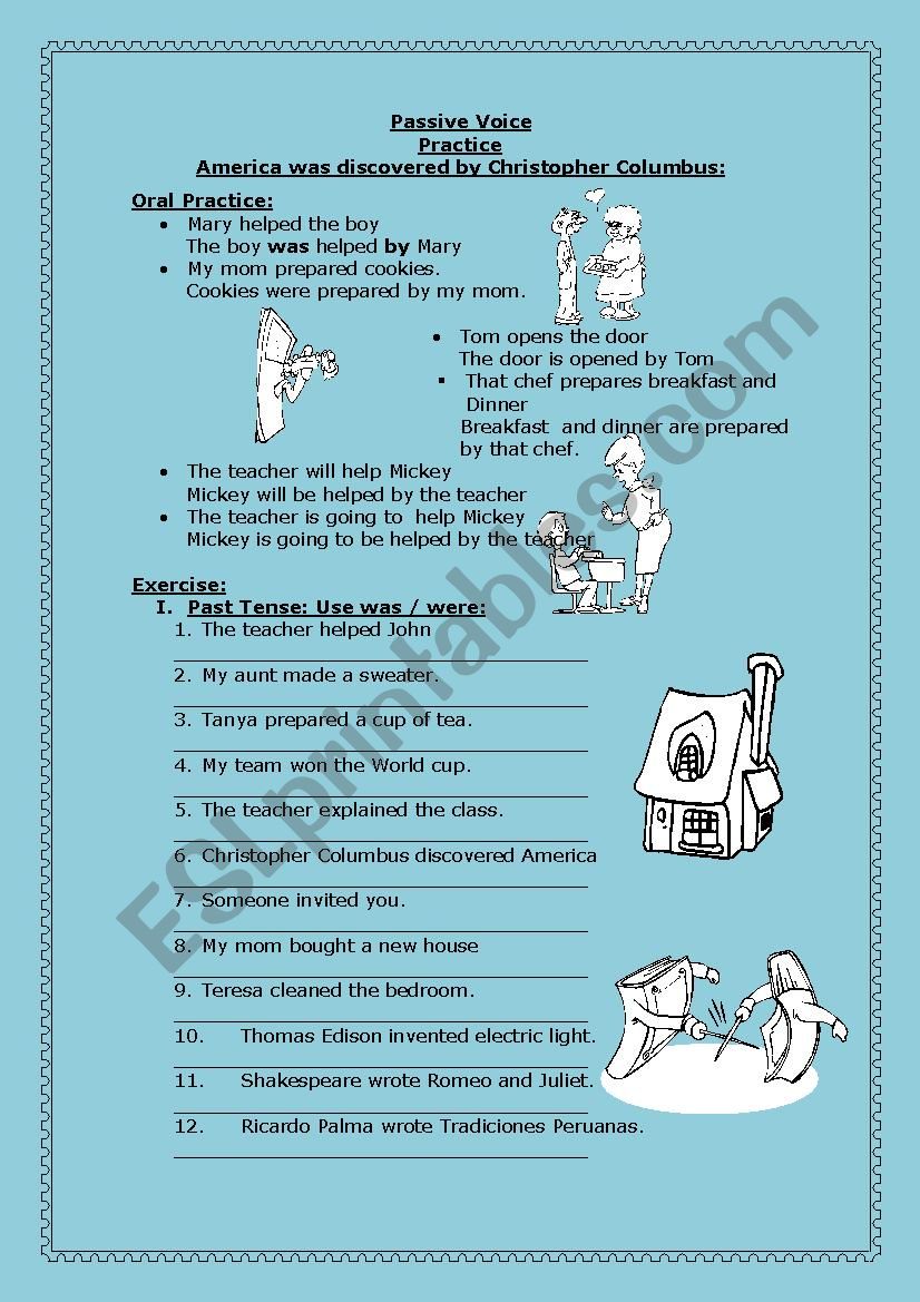 Passive voice practice worksheet