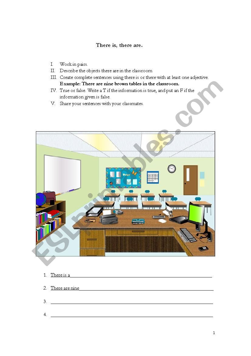 In the Classroom worksheet