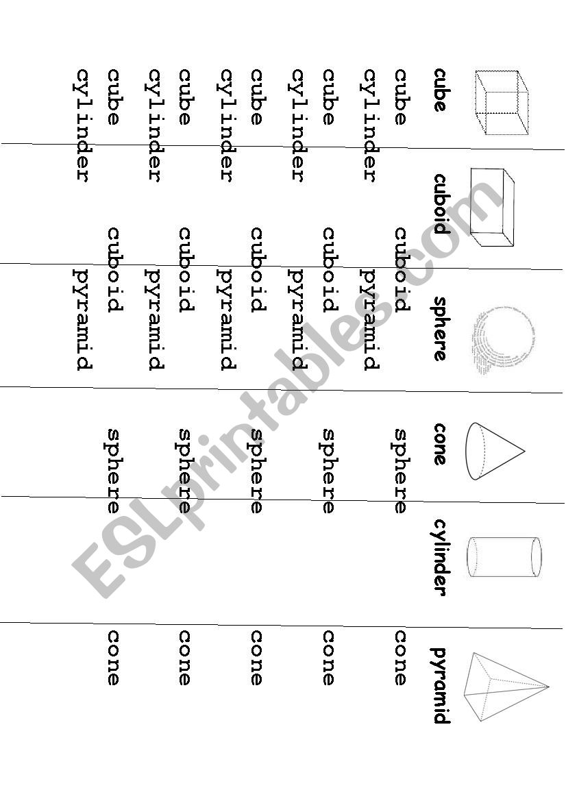 3d shapes worksheet