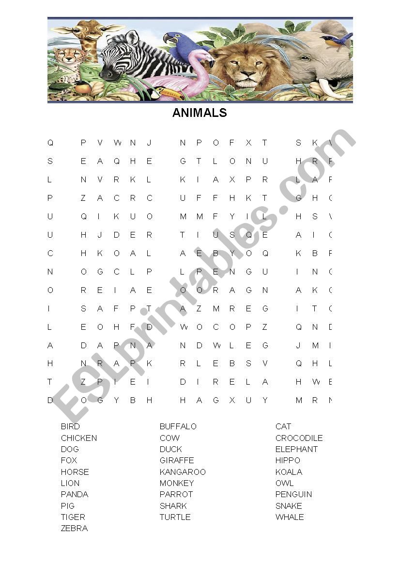 Animals Puzzle worksheet