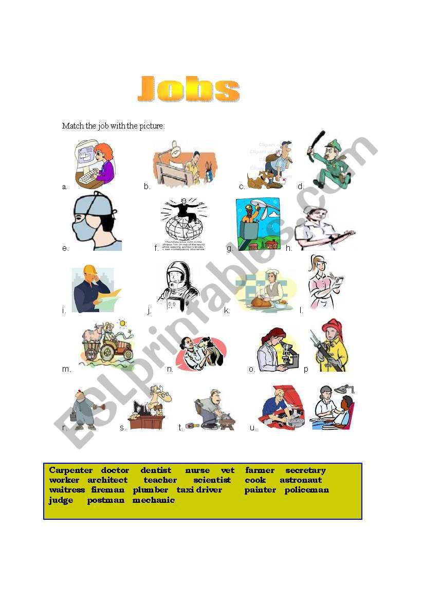 Jobs worksheet