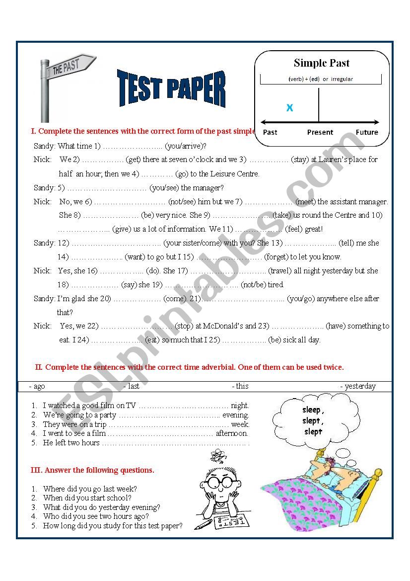 Past simple worksheet