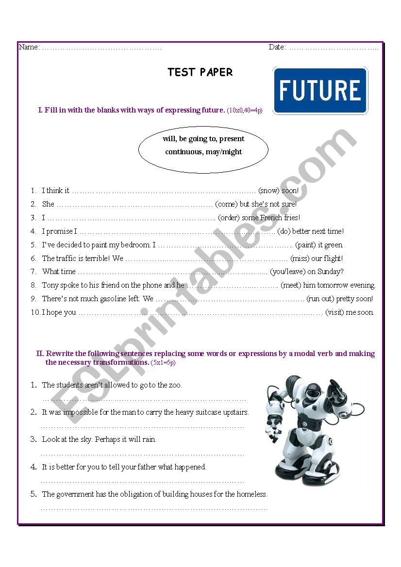 Ways of expressing future & Modal verbs