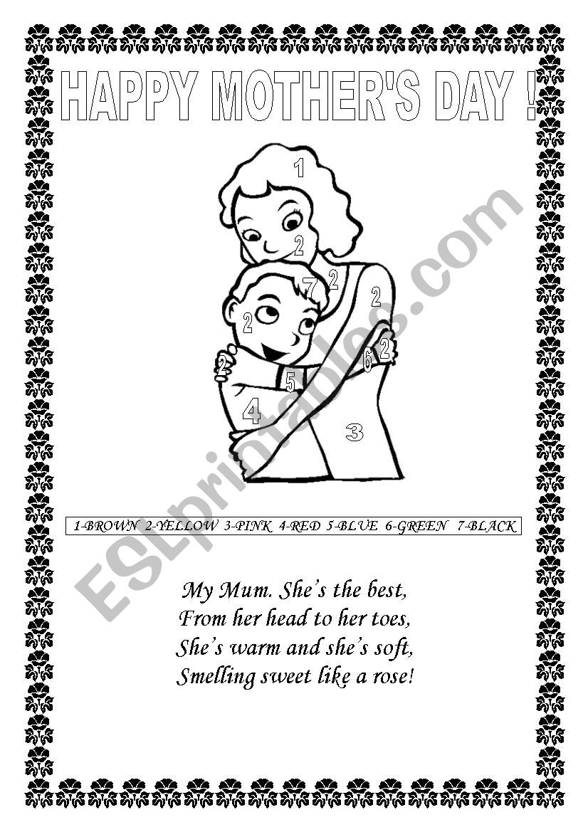 Happy Mothers Day worksheet