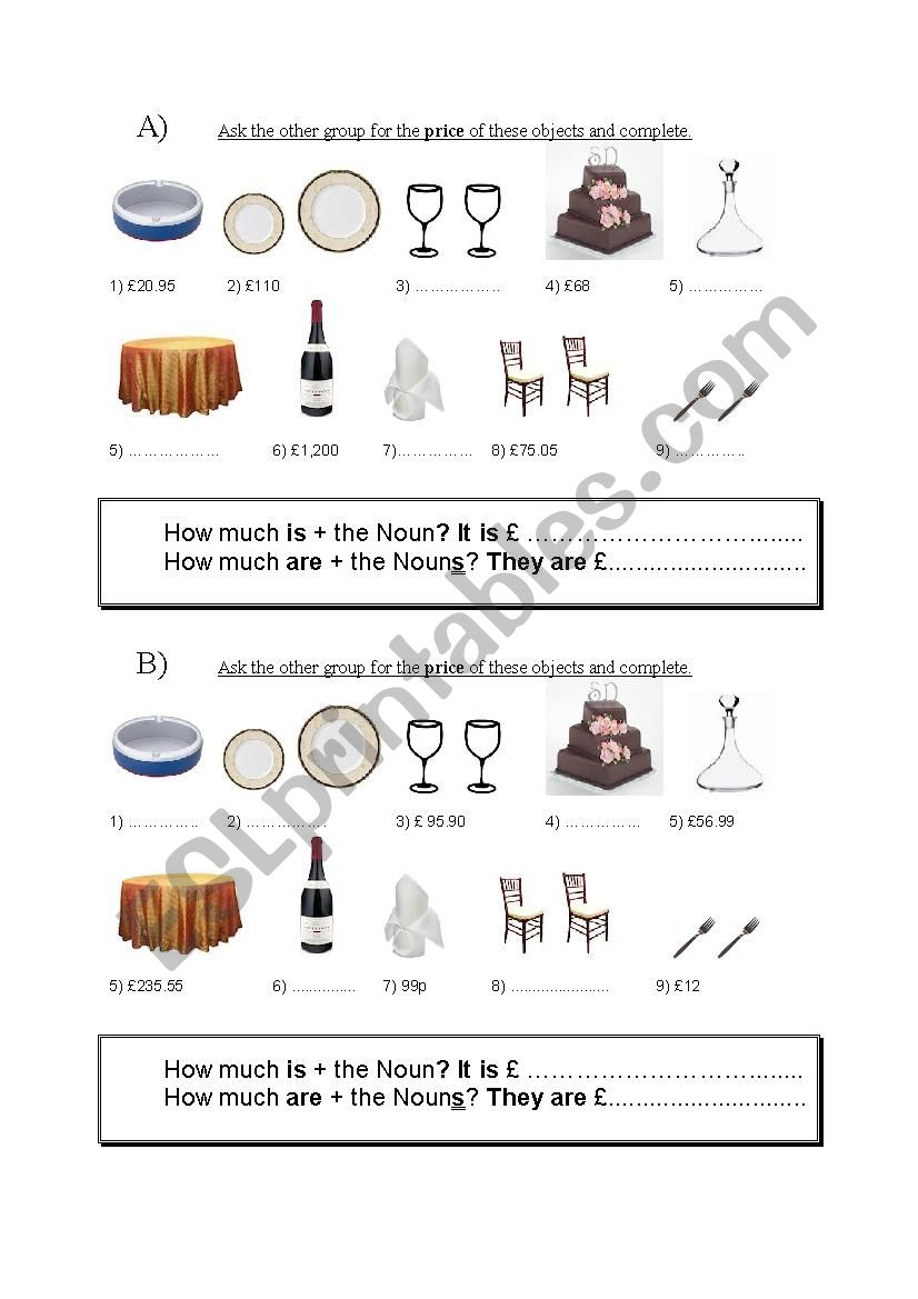 How much? worksheet