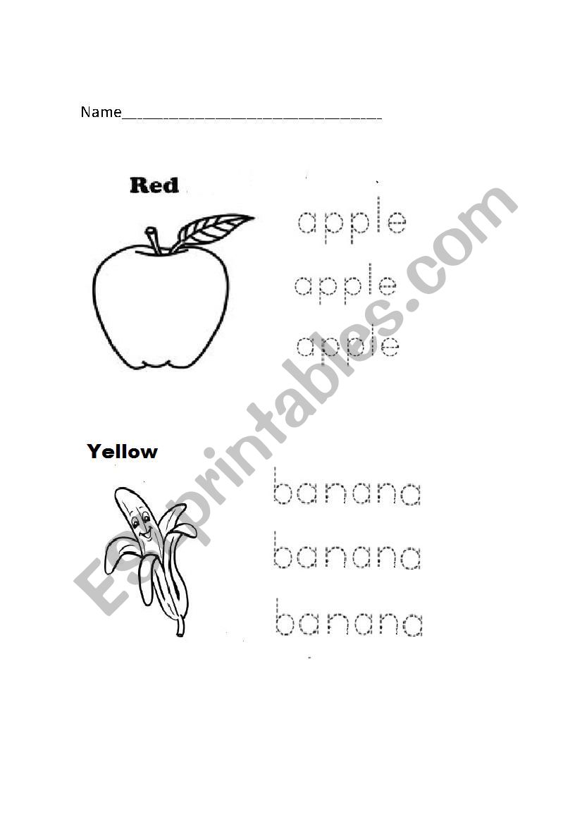 fruit worksheet