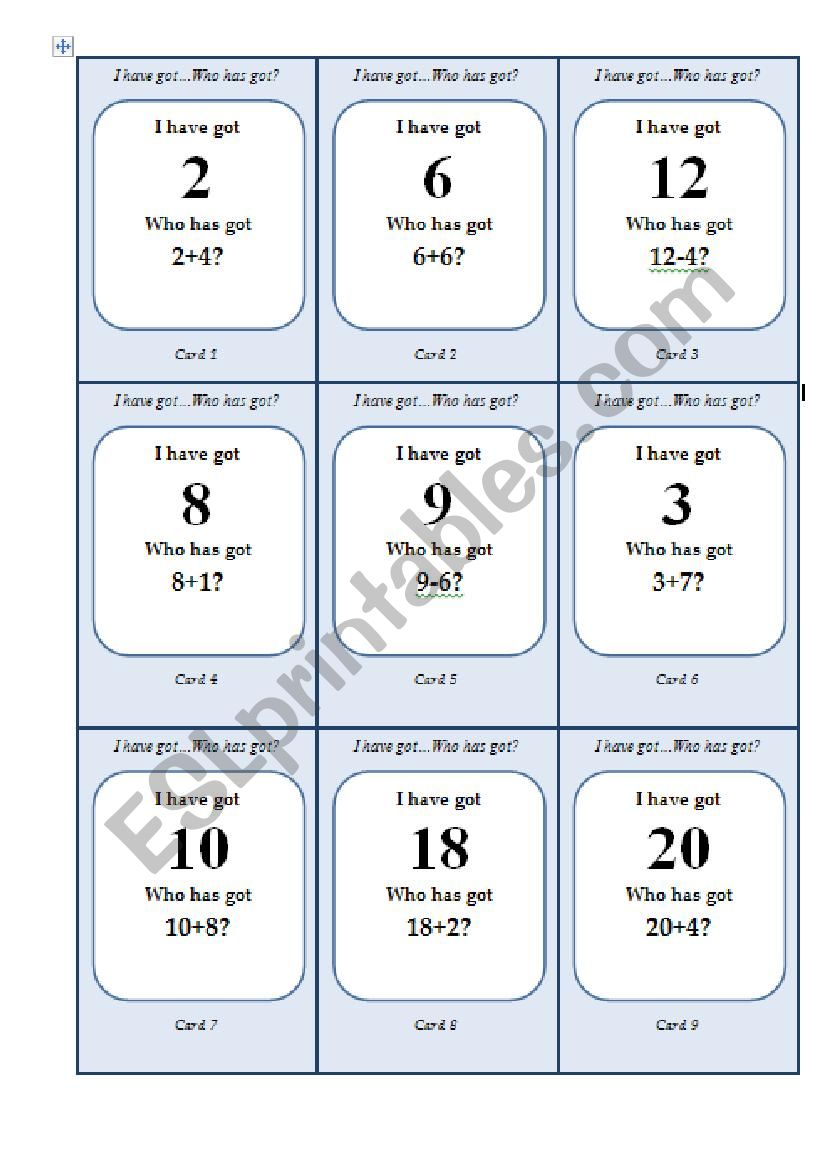 Cardinal Numerals Game (1-100)