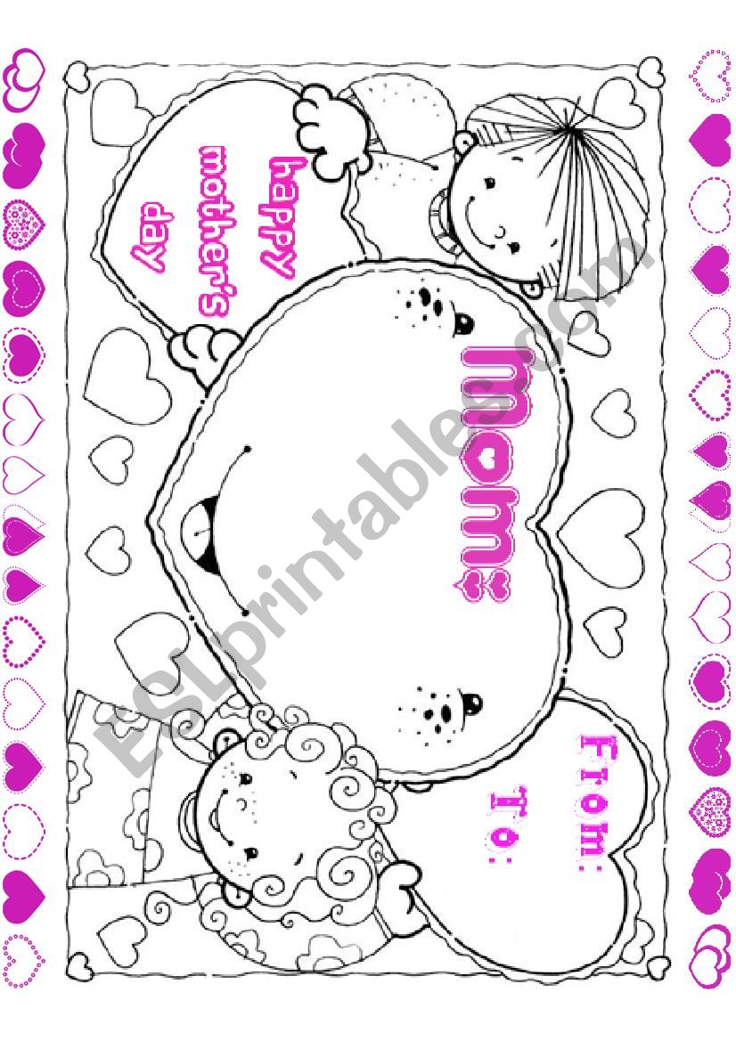 Mothers day cards 2 worksheet