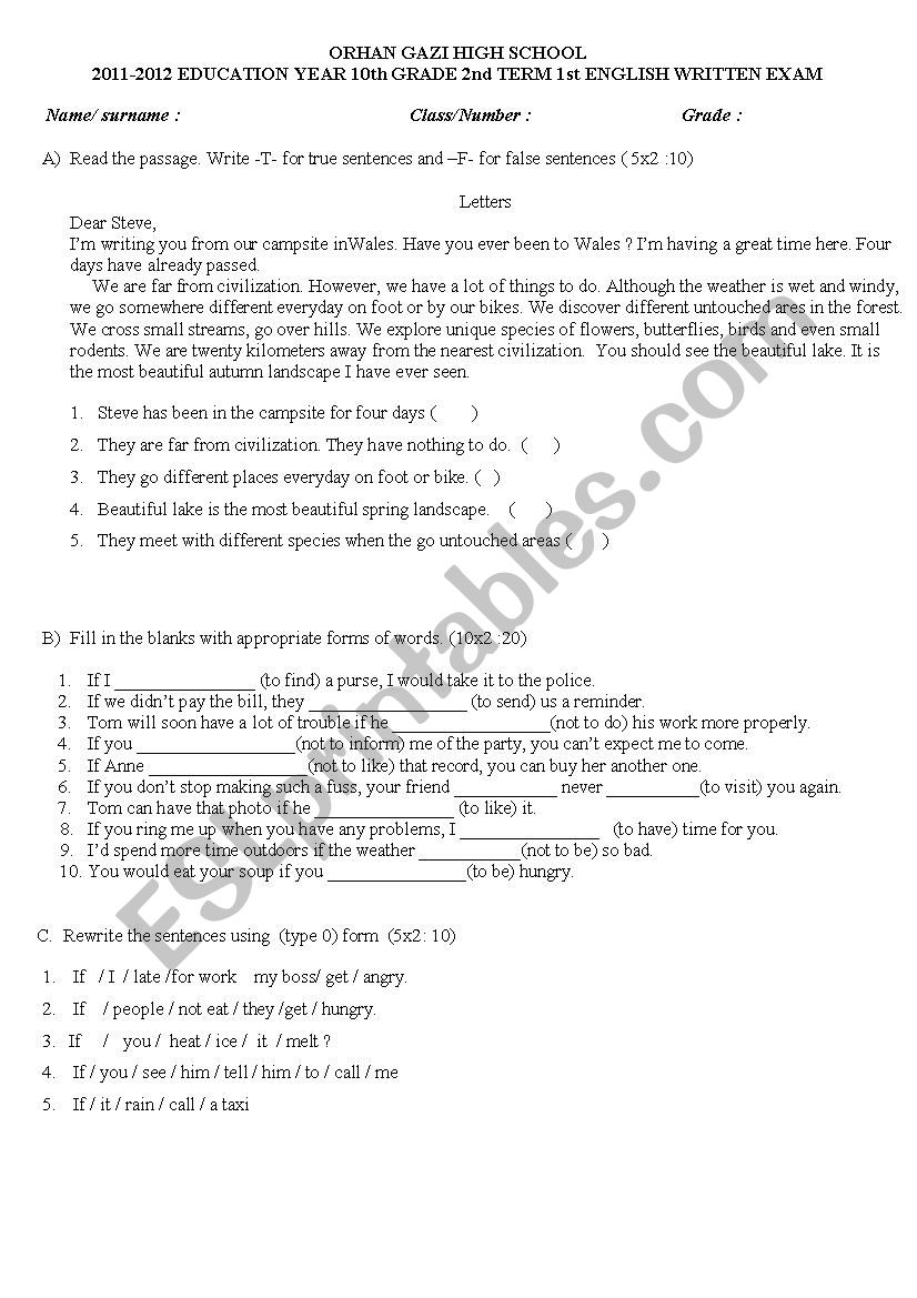 various grammar exercises worksheet