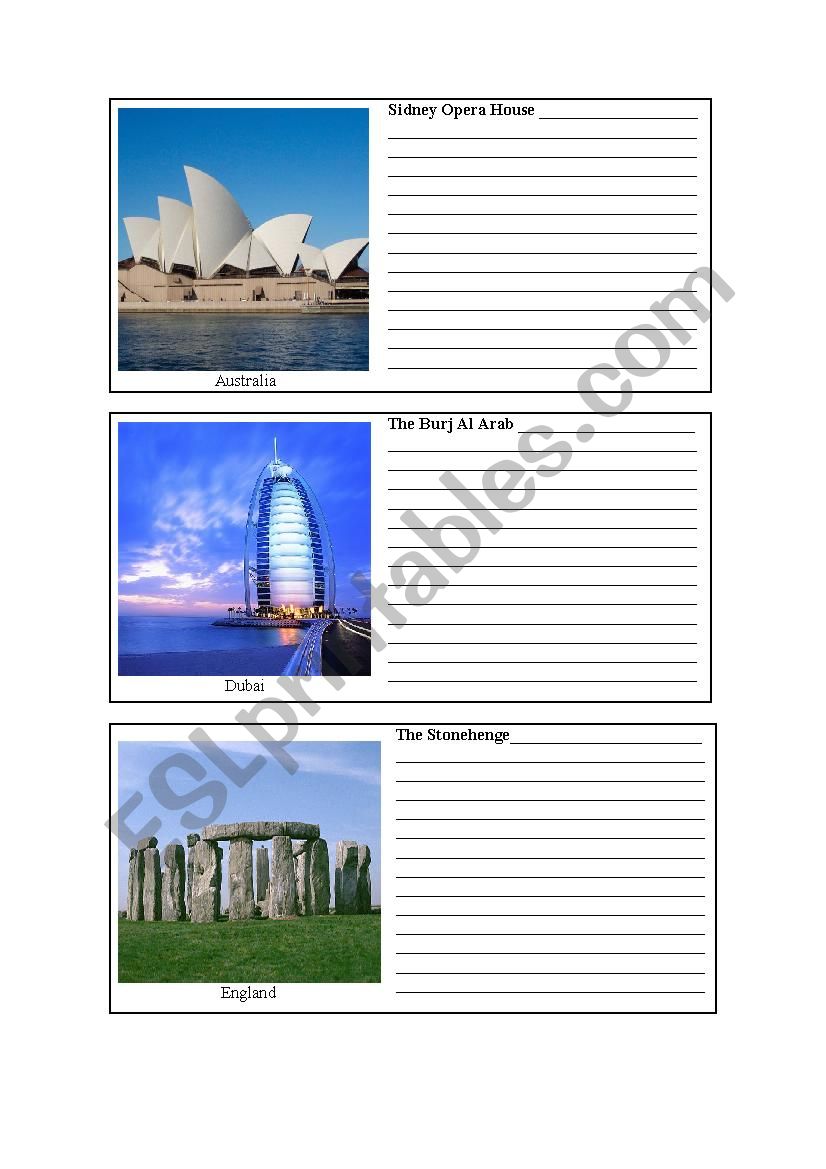 Monuments Part B worksheet