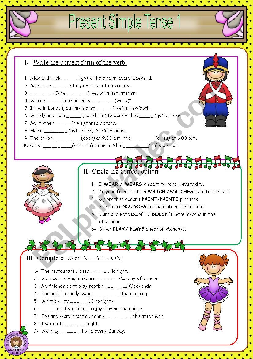 Present Simple 1 worksheet