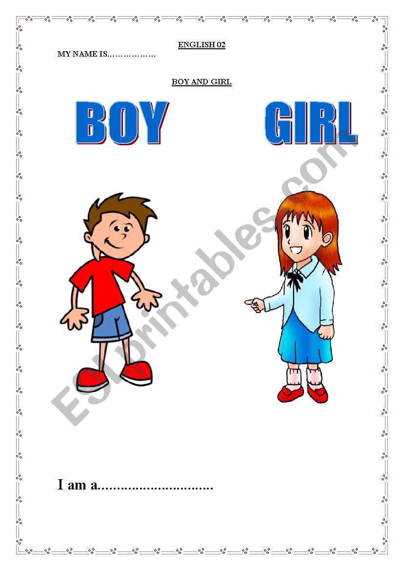 boy and girl worksheet