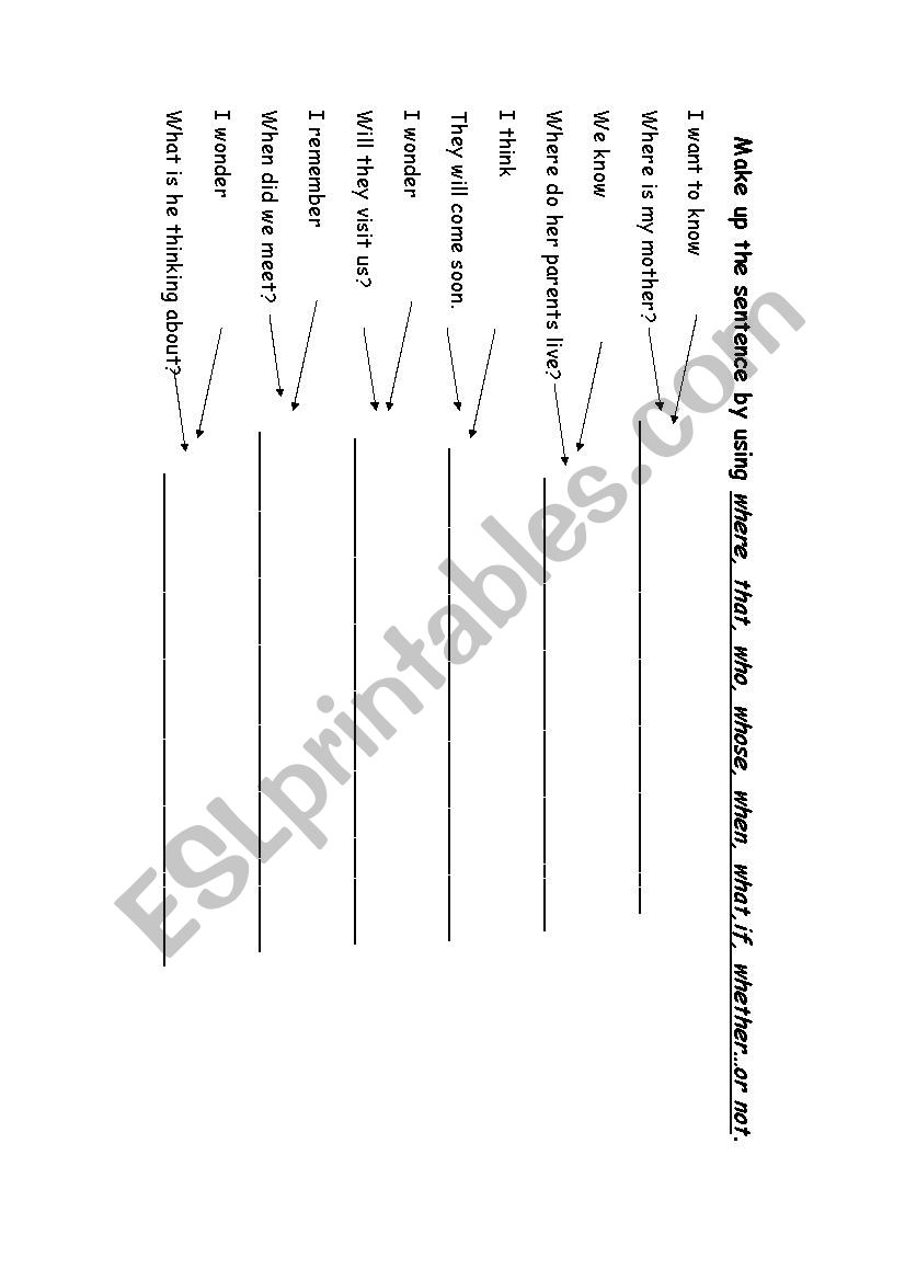 object clause worksheet