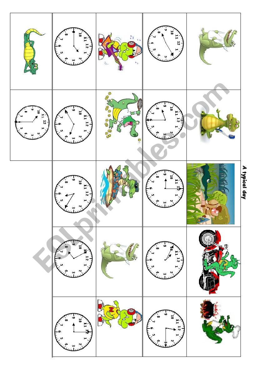 Crocky Woks typical day worksheet