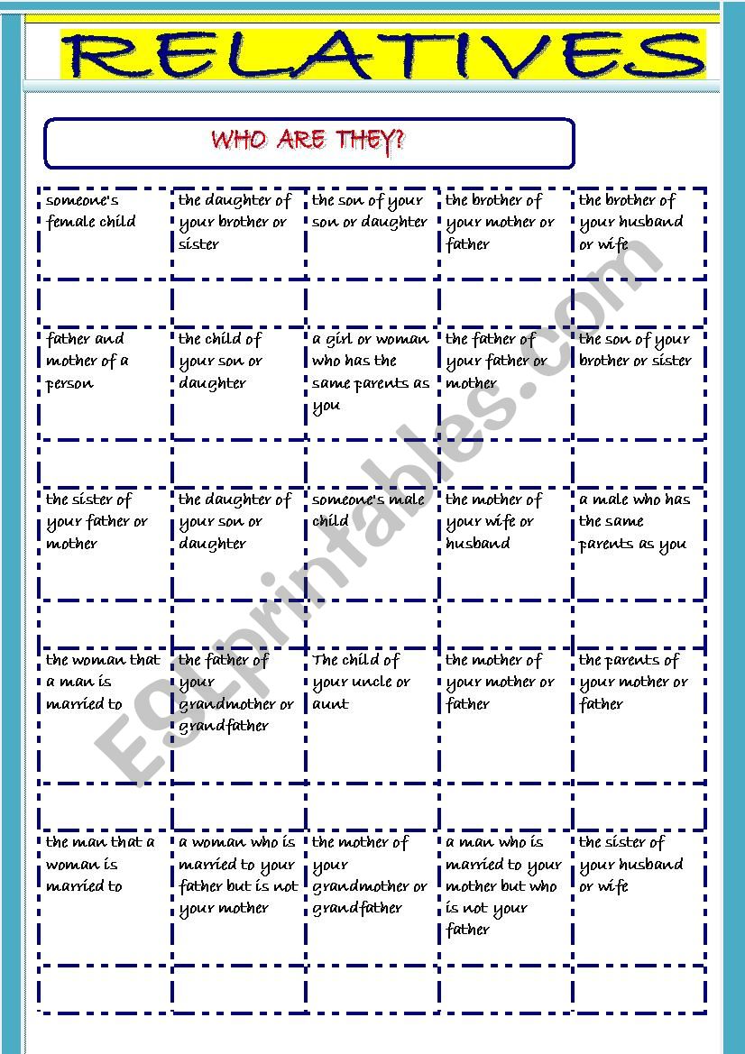 Relative worksheet