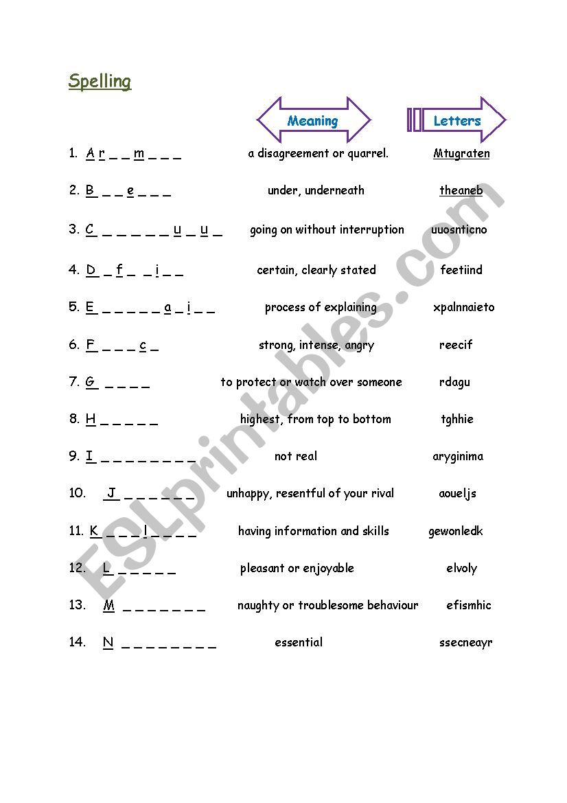 Ms worksheet