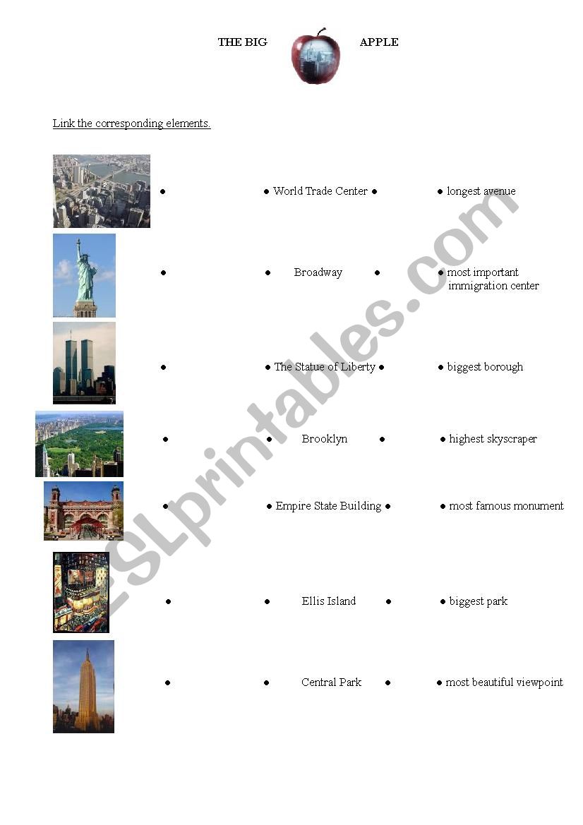 The Big Apple worksheet