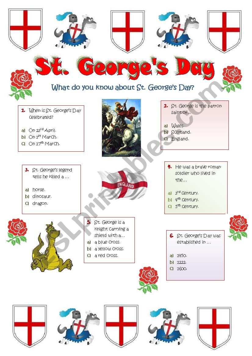 St. Georges Day -23rd April - Englands National Day