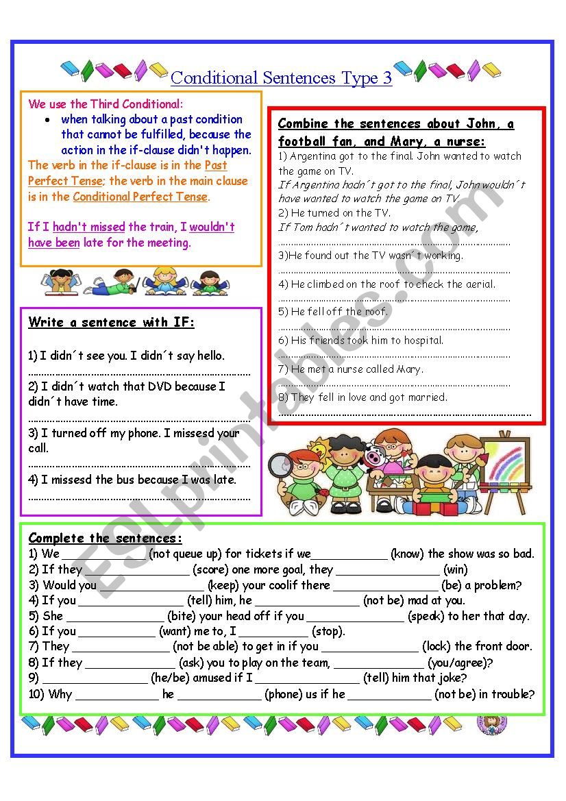 Conditional Sentences Type 3 worksheet