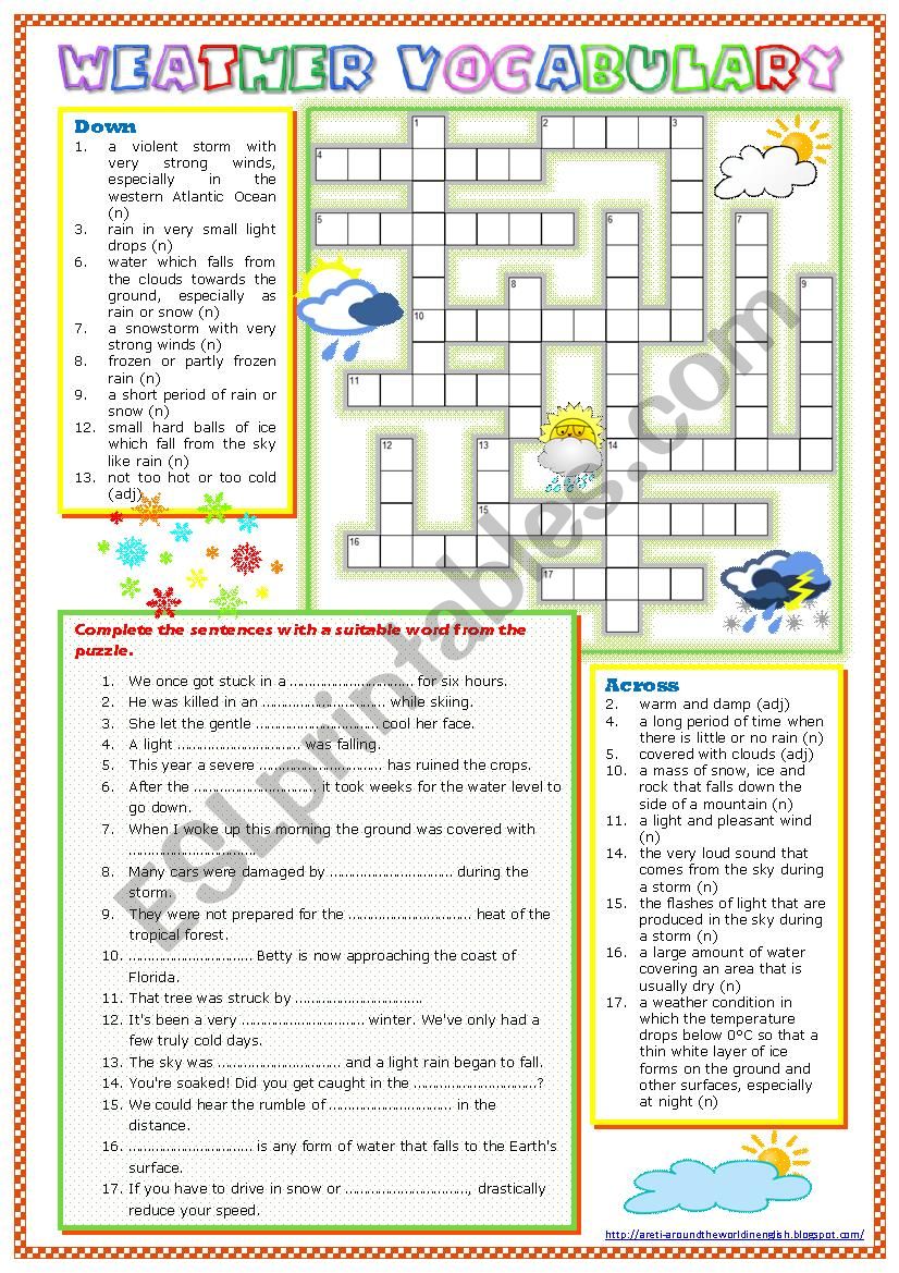 Weather Vocabulary worksheet