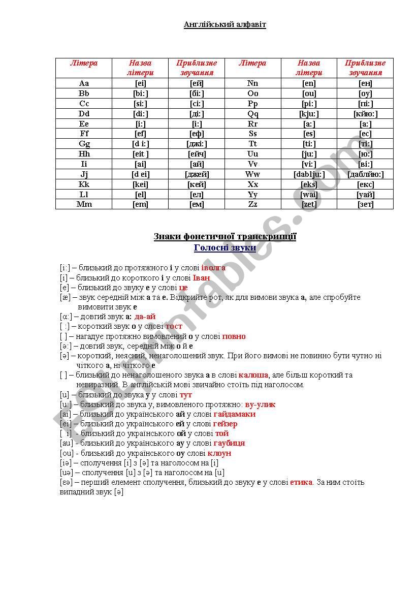 Alphabet worksheet