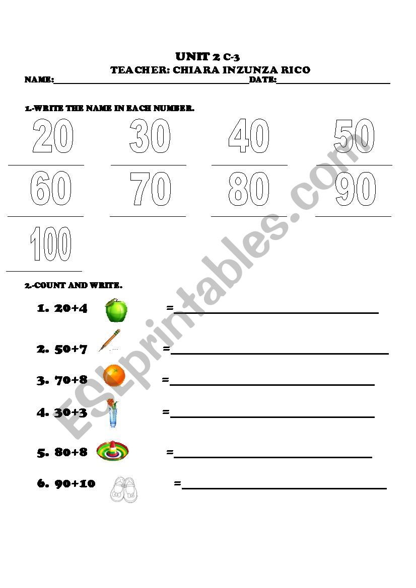 test worksheet