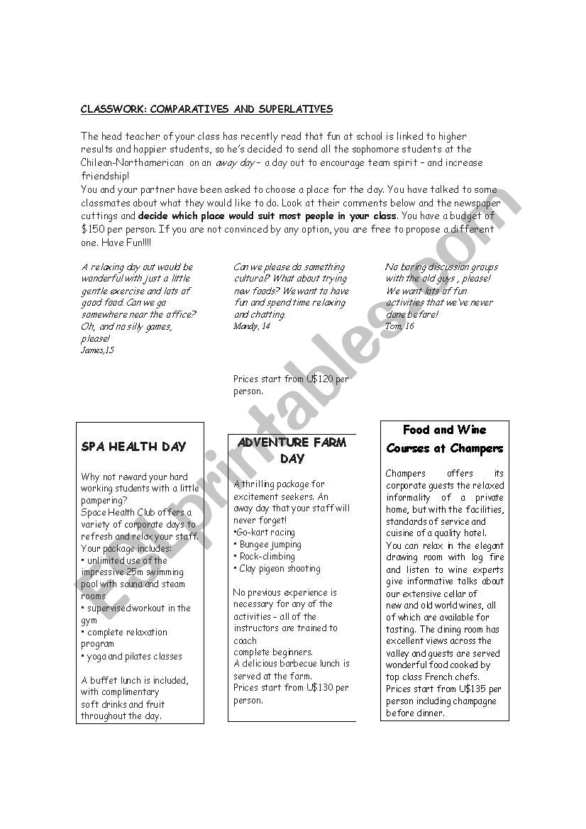 Comparatives and Superlatives 