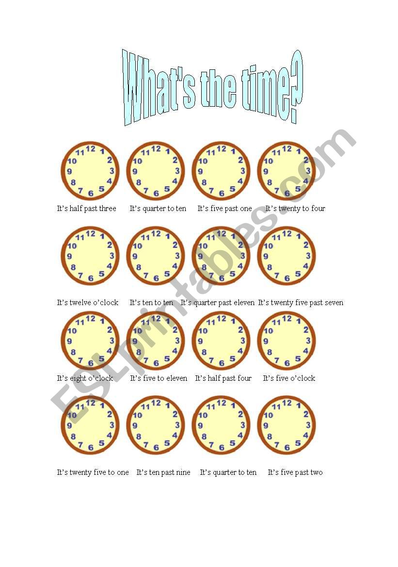 What time is it? worksheet