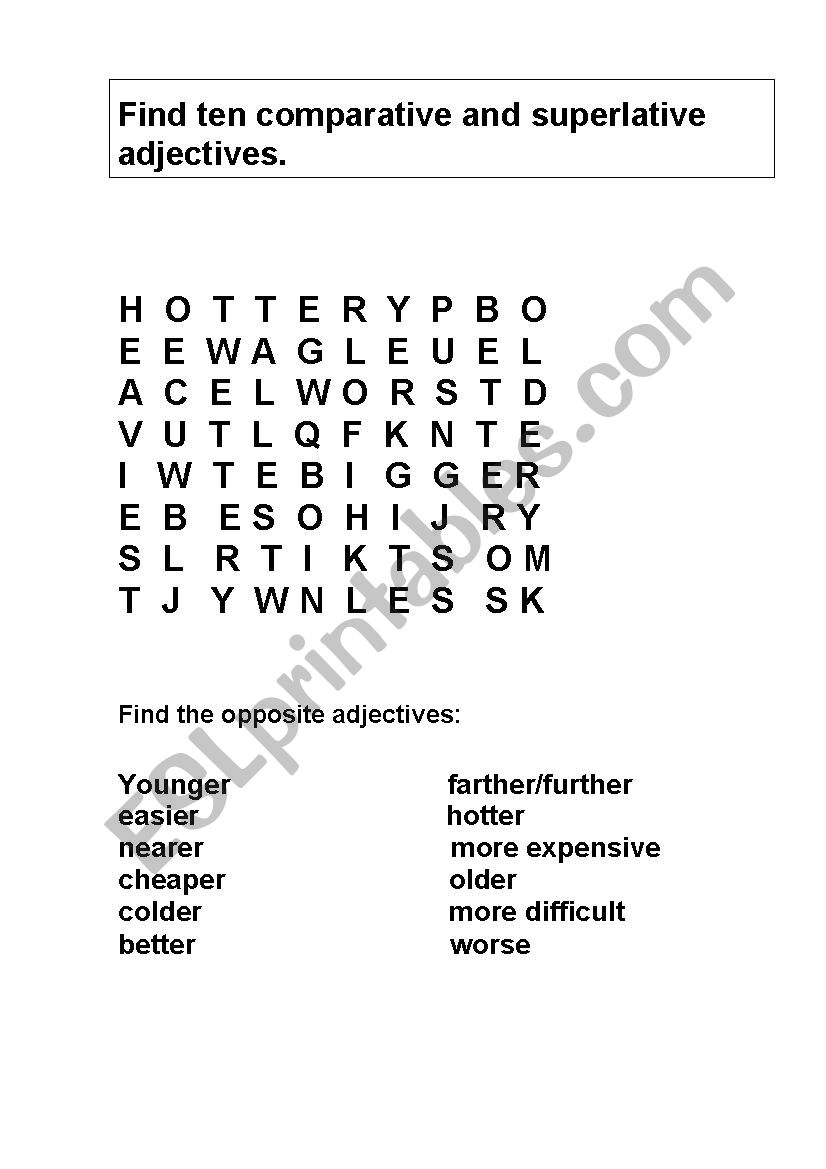 comparison worksheet