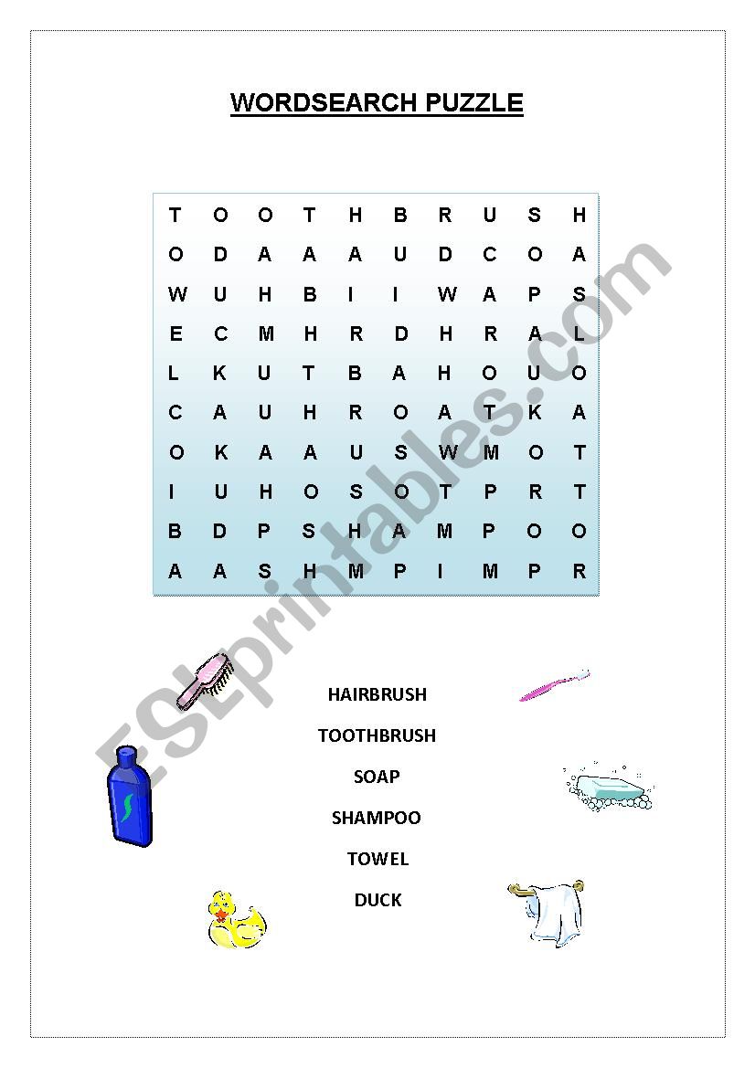 Wordsearch worksheet