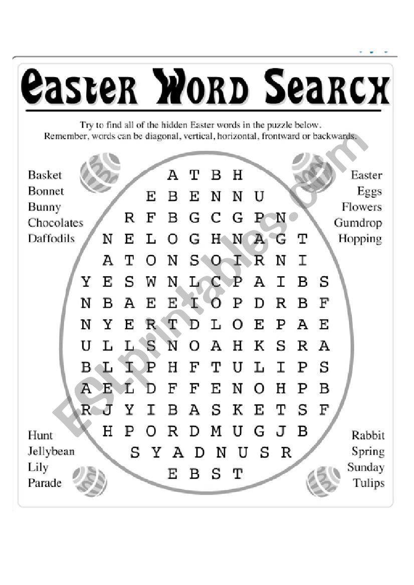 Easter activity worksheet