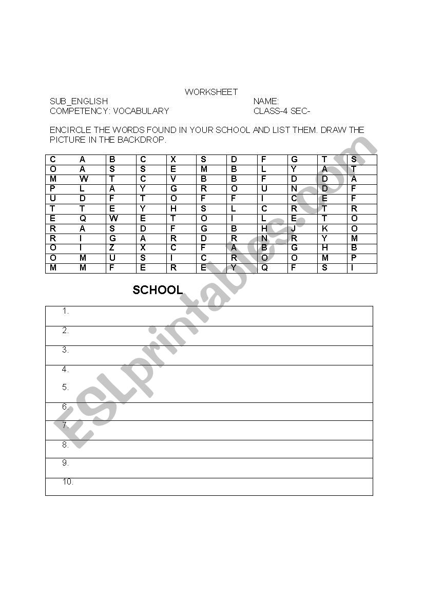  vocabulary_ school, classroom