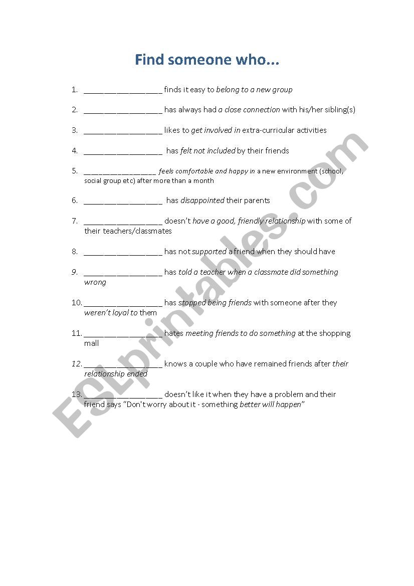 Phrasal verbs: Friends worksheet