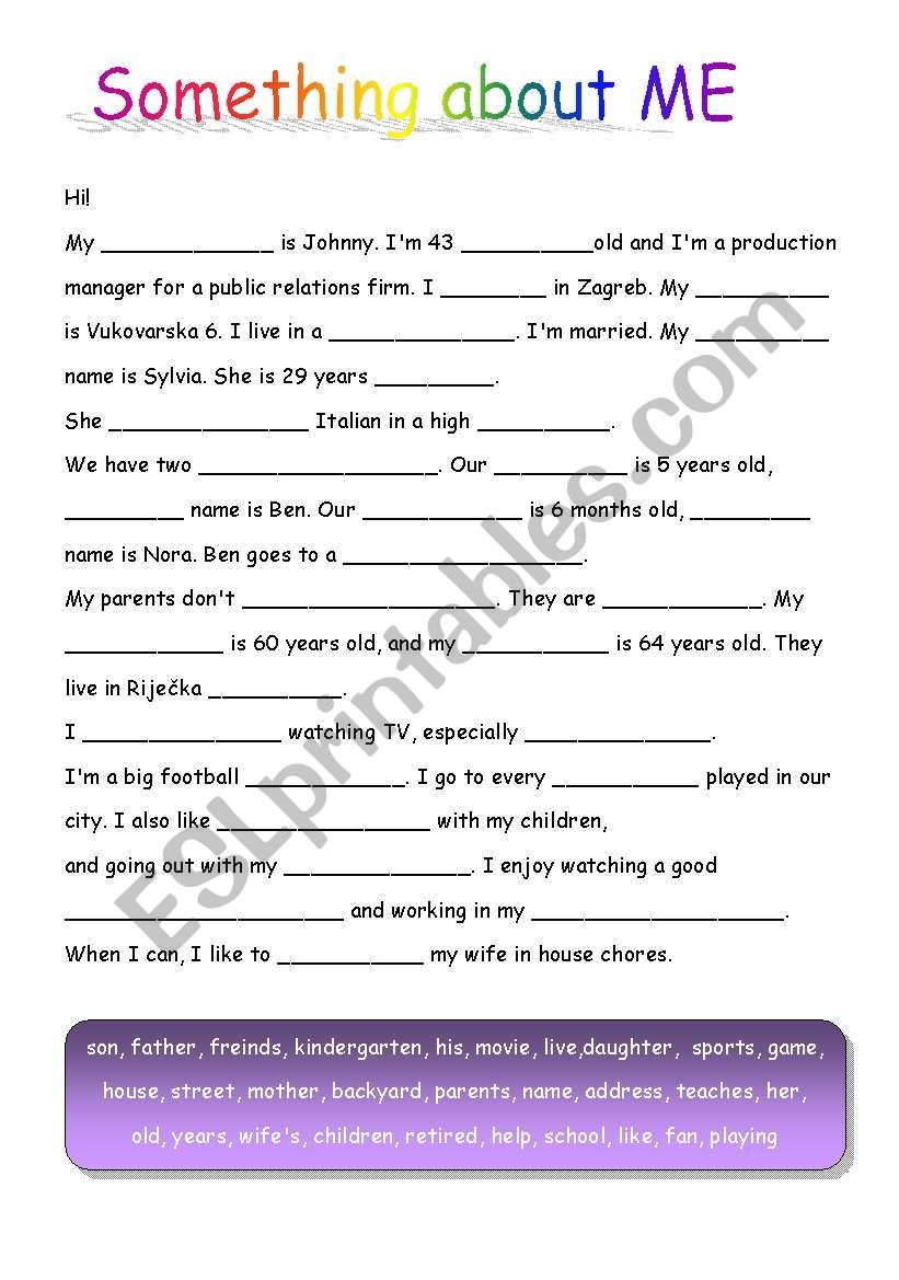 Introduce Yourself Worksheet Pdf