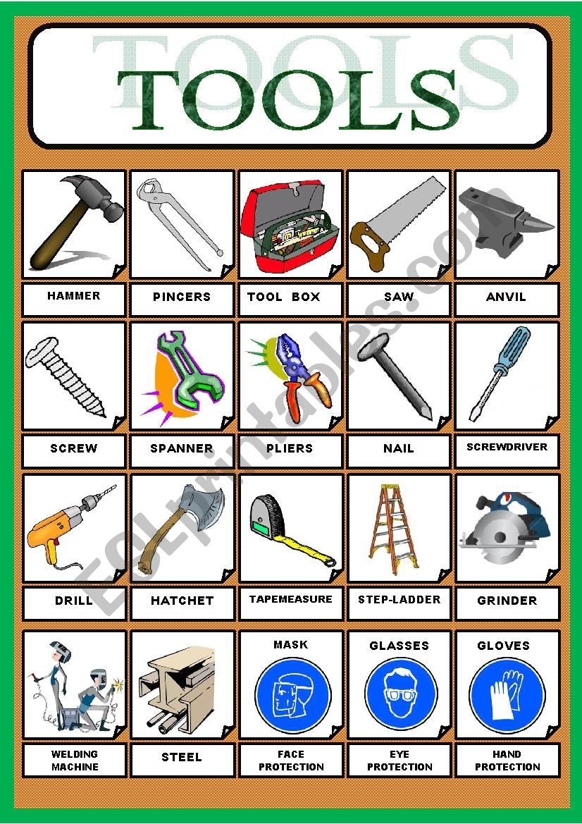 WORKING TOOLS worksheet