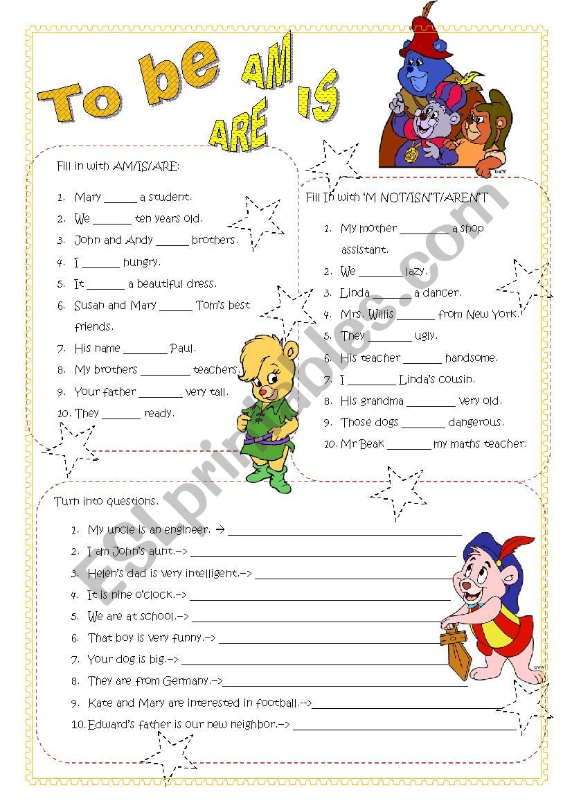 to be worksheet