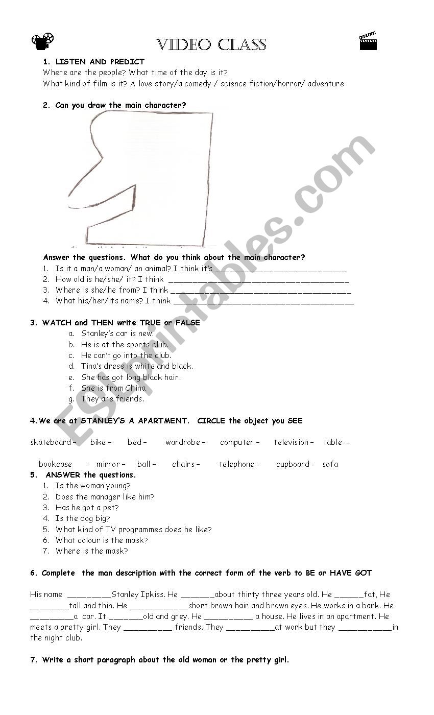 THE MASK worksheet