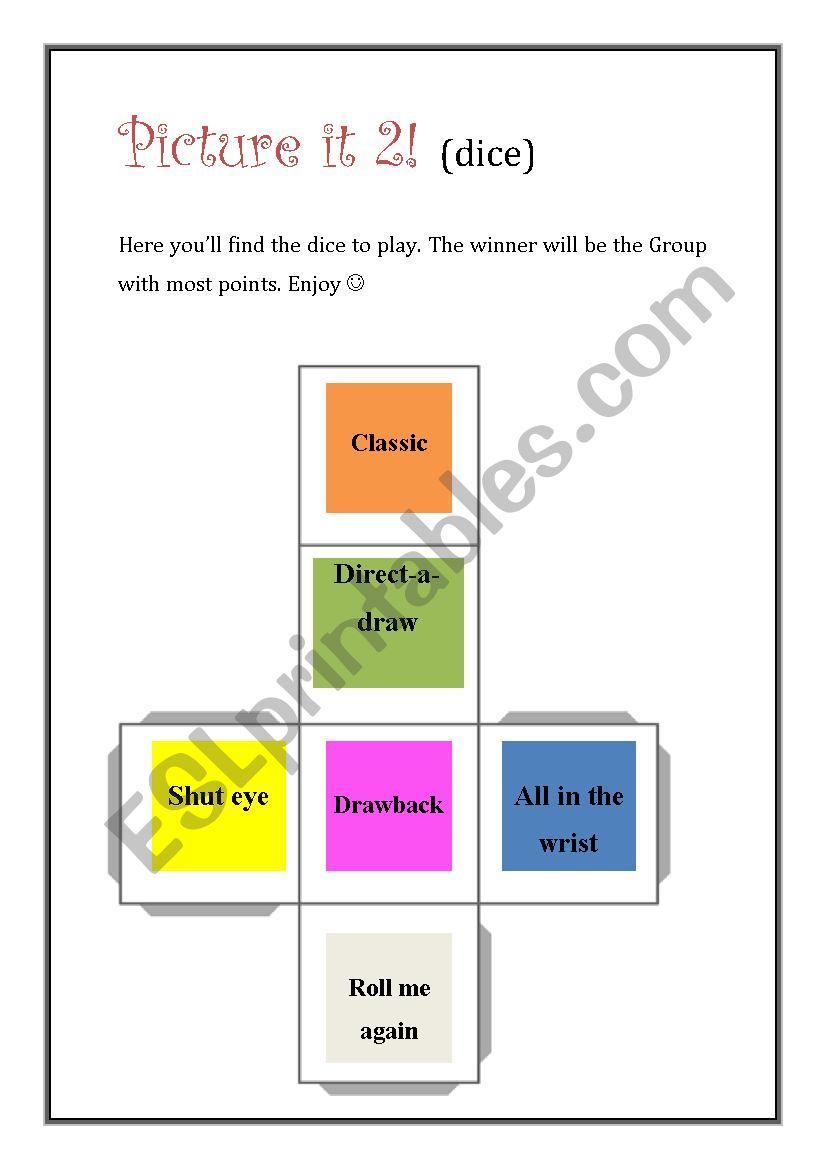 Picture it 2! (dice) worksheet
