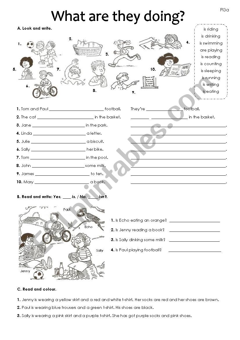 Present Continuous worksheet